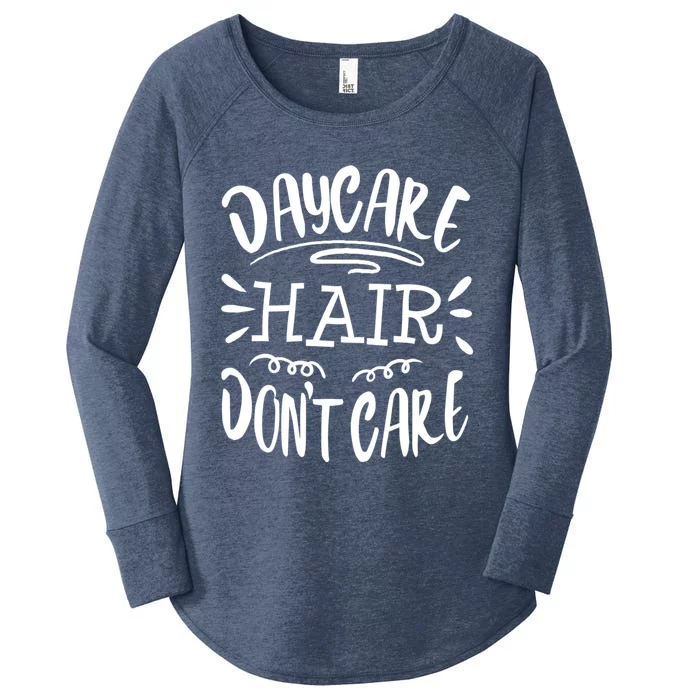 Daycare Hair Funny Care Worker Teacher Gift Women's Perfect Tri Tunic Long Sleeve Shirt