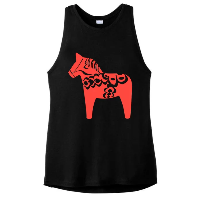 Dala Horse Gift Dalarna Swedish Sweden Sverige Gift Ladies Tri-Blend Wicking Tank