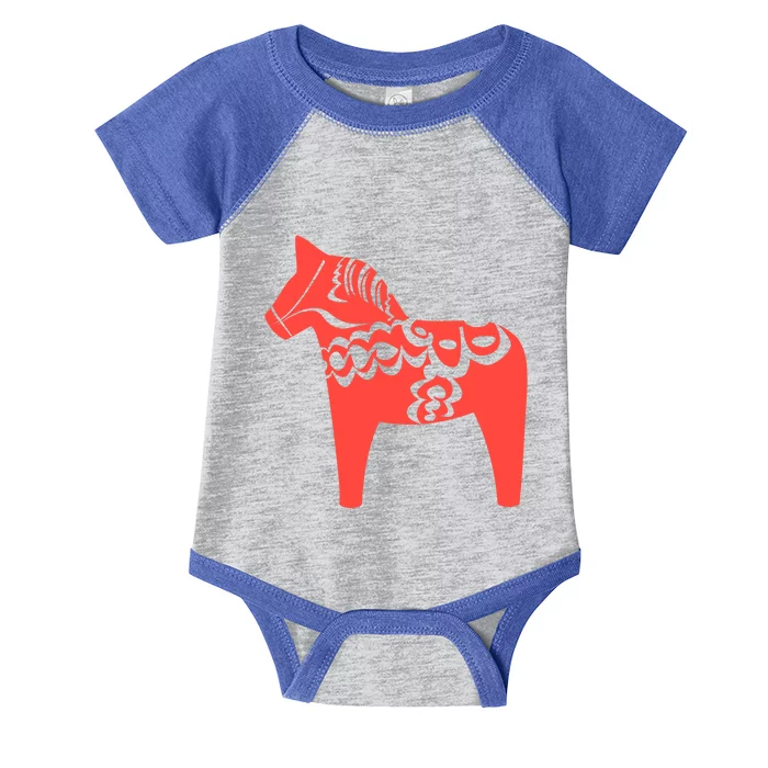 Dala Horse Gift Dalarna Swedish Sweden Sverige Gift Infant Baby Jersey Bodysuit