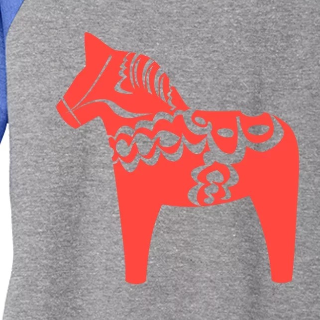 Dala Horse Gift Dalarna Swedish Sweden Sverige Gift Women's Tri-Blend 3/4-Sleeve Raglan Shirt