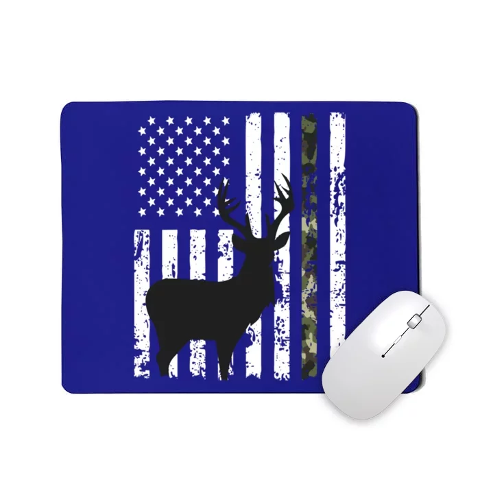 Deer Hunting Gift American Flag Whitetail Buck Camo Funny Gift Mousepad