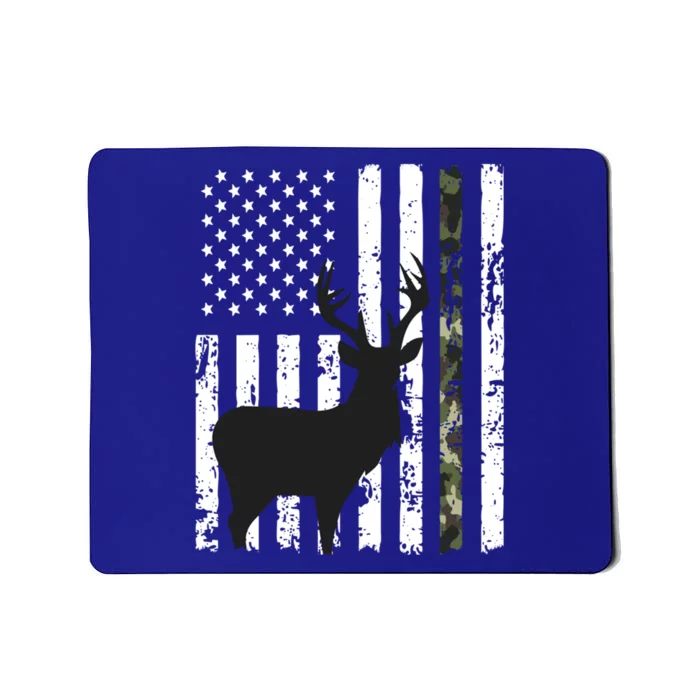 Deer Hunting Gift American Flag Whitetail Buck Camo Funny Gift Mousepad