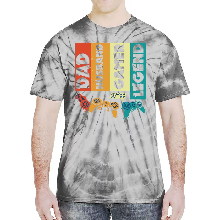 Dad Husband Gamer Legend Dad Video Gamer Tie-Dye T-Shirt