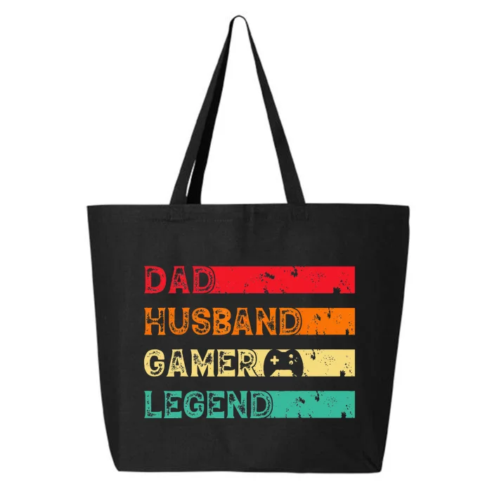 Dad Husband Gamer Legend Vintage Gamer gaming fathers Day 25L Jumbo Tote