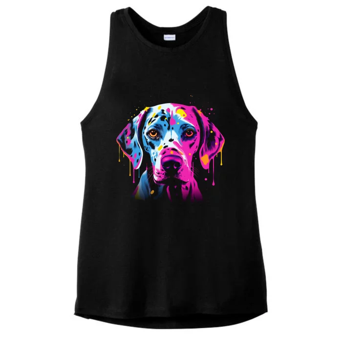 Dalmatian Halloween Gift Ladies Tri-Blend Wicking Tank