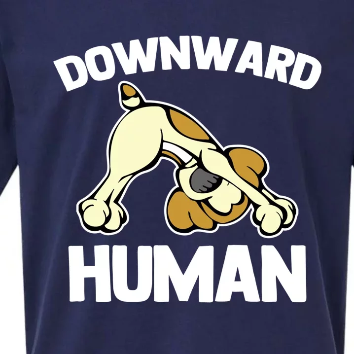 Downward Hu Gift Funny Yoga Dog Sarcastic Saying Cute Yoga Gift Sueded Cloud Jersey T-Shirt