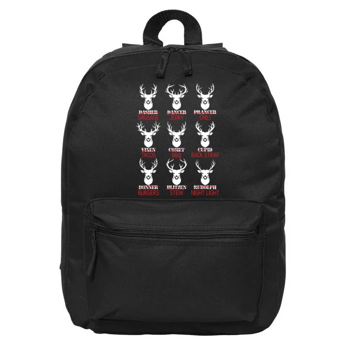 Deer Hunting Gift Hunter Of All Santas Reindeer 16 in Basic Backpack