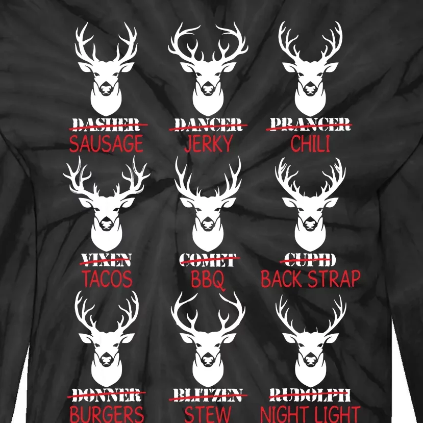 Deer Hunting Gift Hunter Of All Santas Reindeer Tie-Dye Long Sleeve Shirt