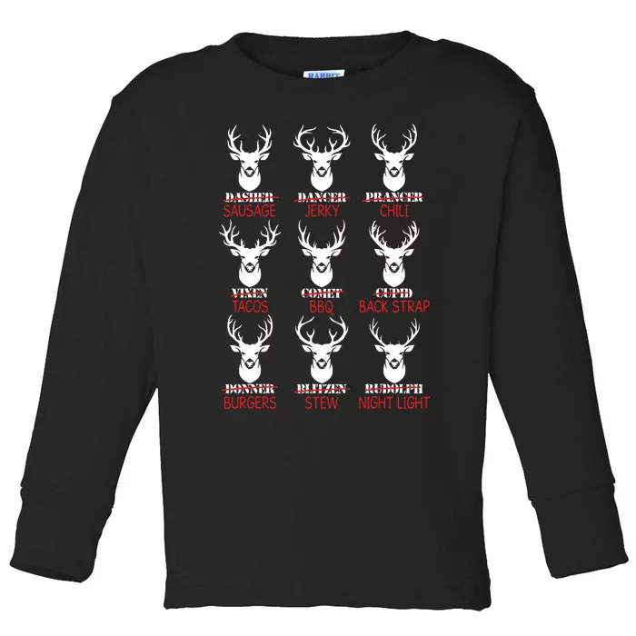 Deer Hunting Gift Hunter Of All Santas Reindeer Toddler Long Sleeve Shirt