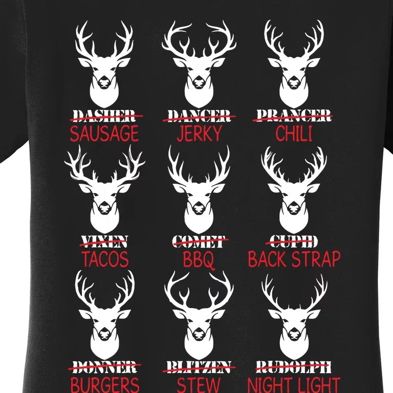 Deer Hunting Gift Hunter Of All Santas Reindeer Women's T-Shirt