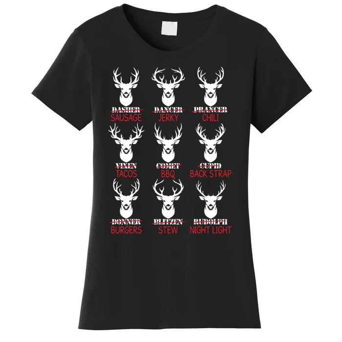 Deer Hunting Gift Hunter Of All Santas Reindeer Women's T-Shirt