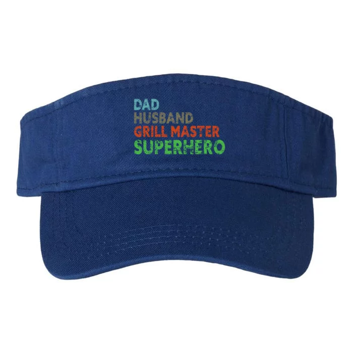 Dad Husband Grill Master Superhero Father's Day Bbq Vintage Meaningful Gift Valucap Bio-Washed Visor