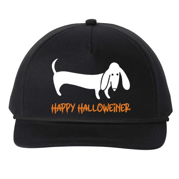 Dachshund Happy Halloweiner Funny Halloween Dogs Lover Funny Gift Funny Gift Snapback Five-Panel Rope Hat