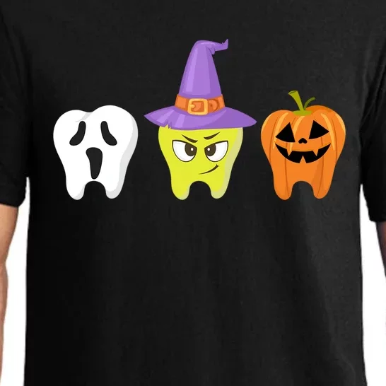 Dental Hygienist Halloween Pumpkin Ghost Witch Tooth Doctor Gift Pajama Set