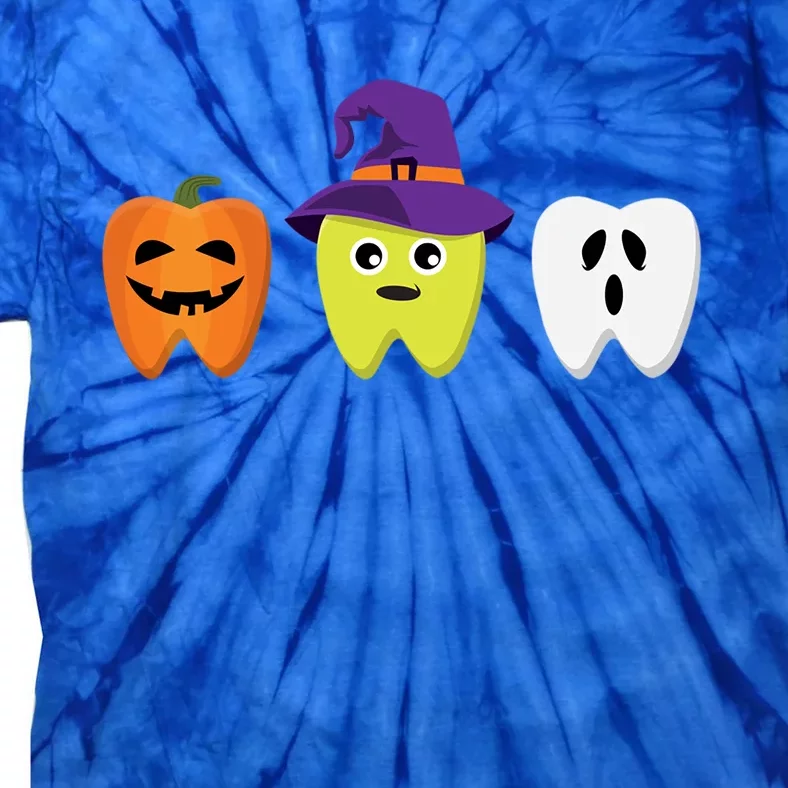 Dental Hygienist Halloween Pumpkin Ghost Witch Tooth Doctor Gift Tie-Dye T-Shirt