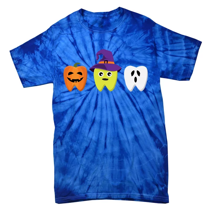 Dental Hygienist Halloween Pumpkin Ghost Witch Tooth Doctor Gift Tie-Dye T-Shirt