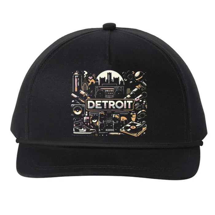 Detroit Hip Hop Snapback Five-Panel Rope Hat