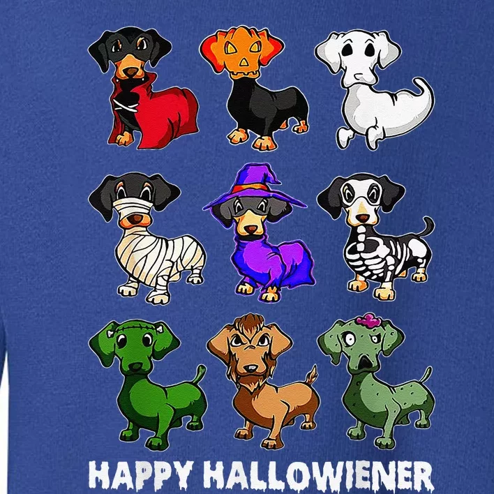 Dachshund Happy Halloweiner Funny Halloween Dogs Lover Toddler Sweatshirt