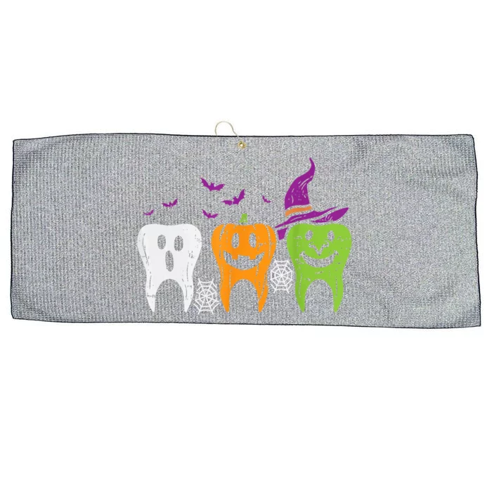 Dental Hygienist Halloween Spooky Witch Ghost Dentist Teeth Funny Gift Large Microfiber Waffle Golf Towel