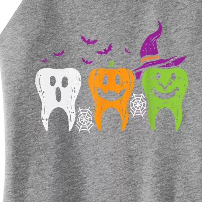 Dental Hygienist Halloween Spooky Witch Ghost Dentist Teeth Funny Gift Women’s Perfect Tri Rocker Tank