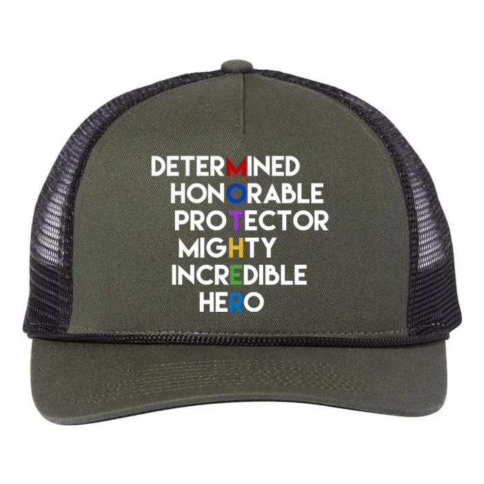 Determined Honorable Hero Mother Gift For Mom Retro Rope Trucker Hat Cap