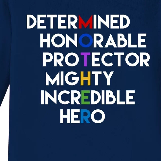 Determined Honorable Hero Mother Gift For Mom Baby Long Sleeve Bodysuit