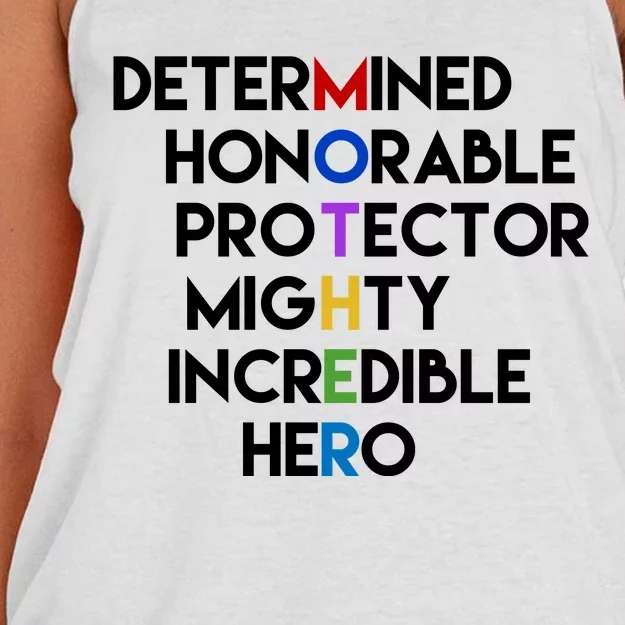 Determined Honorable Hero Mother Gift For Mom Women's Knotted Racerback Tank