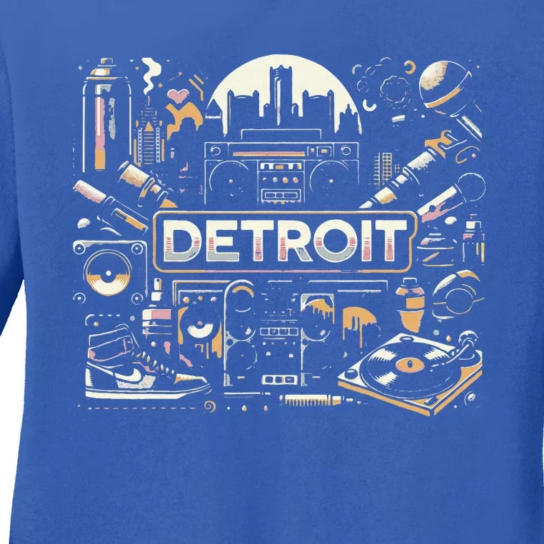 Detroit Hip Hop Ladies Long Sleeve Shirt