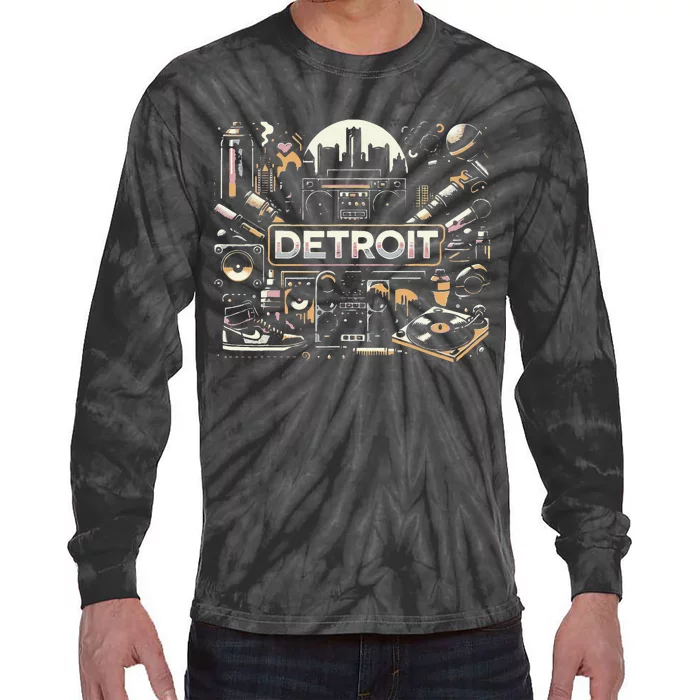 Detroit Hip Hop Tie-Dye Long Sleeve Shirt