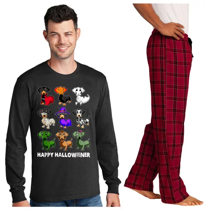 Dachshund Happy Halloweiner Funny Halloween Dogs Lover Gifts Long Sleeve Pajama Set