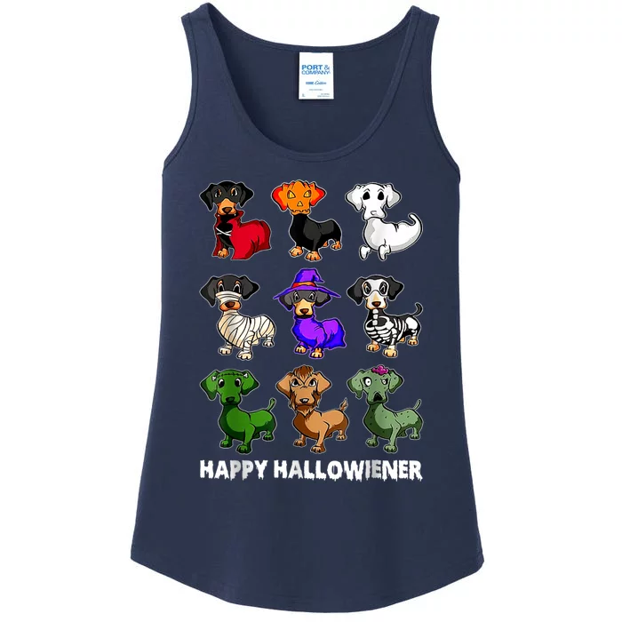 Dachshund Happy Halloweiner Funny Halloween Dogs Lover Gifts Ladies Essential Tank