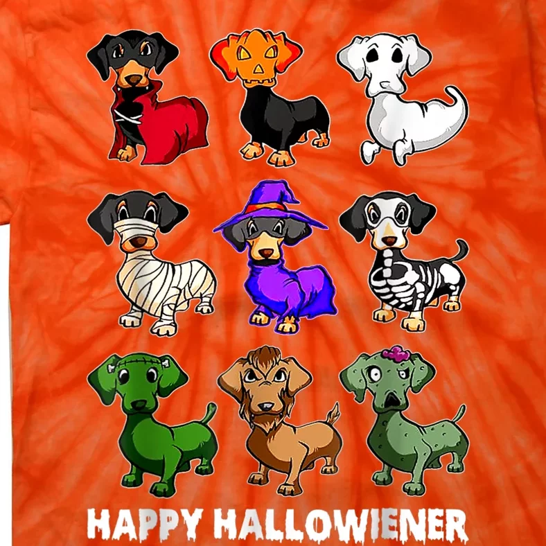 Dachshund Happy Halloweiner Funny Halloween Dogs Lover Gifts Tie-Dye T-Shirt