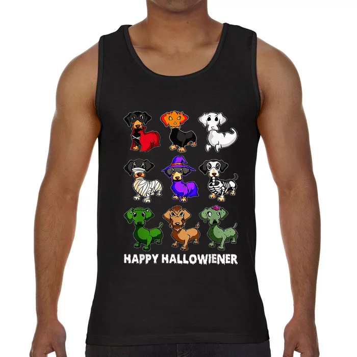 Dachshund Happy Halloweiner Funny Halloween Dogs Lover Comfort Colors® Tank Top