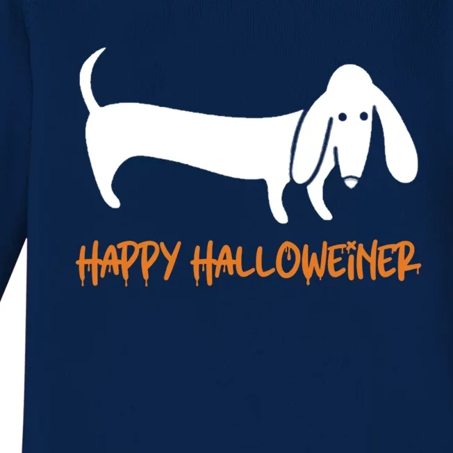 Dachshund Happy Halloweiner Funny Halloween Dogs Lover Funny Gift Funny Gift Baby Long Sleeve Bodysuit