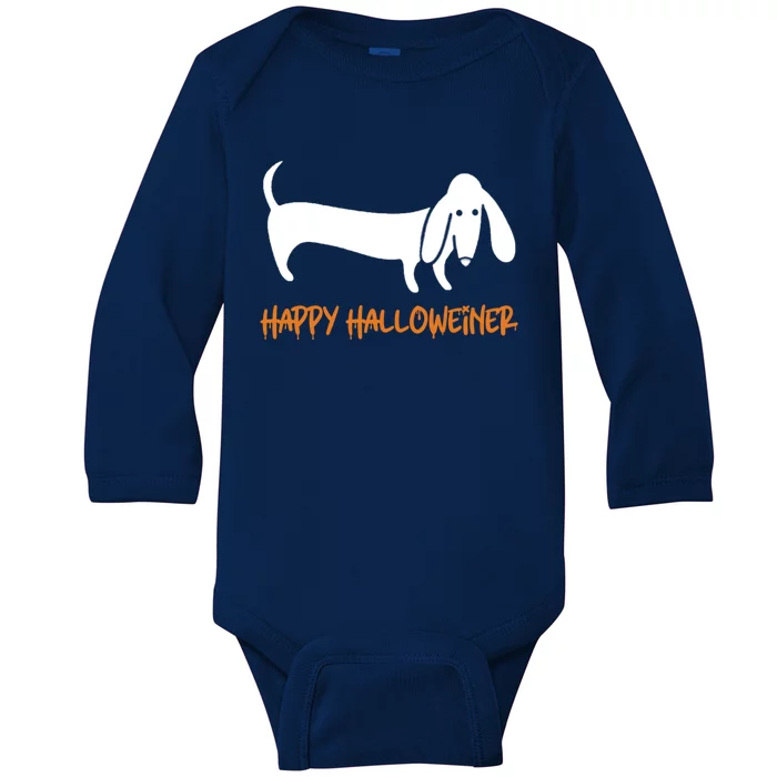 Dachshund Happy Halloweiner Funny Halloween Dogs Lover Funny Gift Funny Gift Baby Long Sleeve Bodysuit