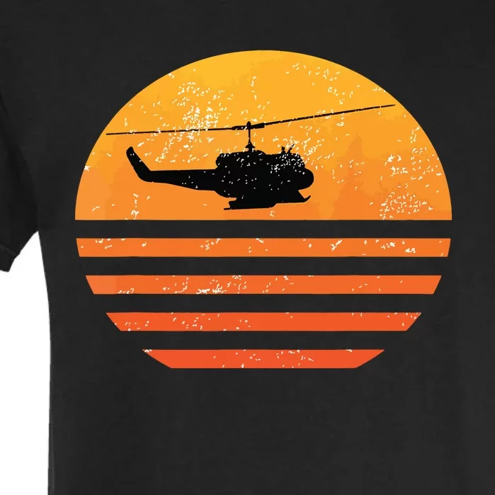 Distressed Huey Helicopter Uh1 Vietnam War Veteran Garment-Dyed Heavyweight T-Shirt