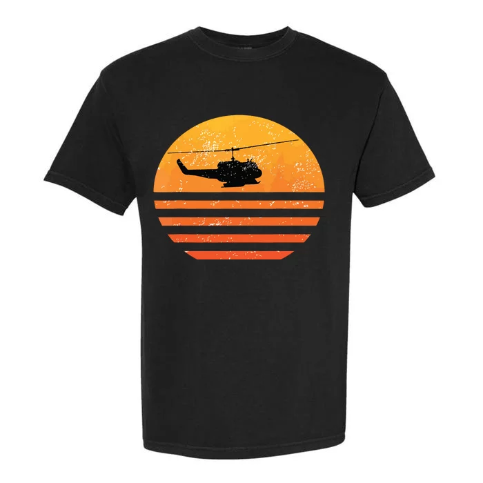 Distressed Huey Helicopter Uh1 Vietnam War Veteran Garment-Dyed Heavyweight T-Shirt