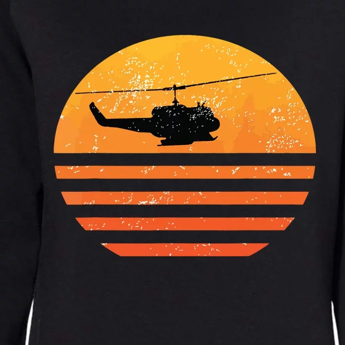 Distressed Huey Helicopter Uh1 Vietnam War Veteran Womens California Wash Sweatshirt