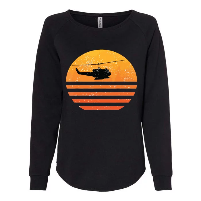 Distressed Huey Helicopter Uh1 Vietnam War Veteran Womens California Wash Sweatshirt