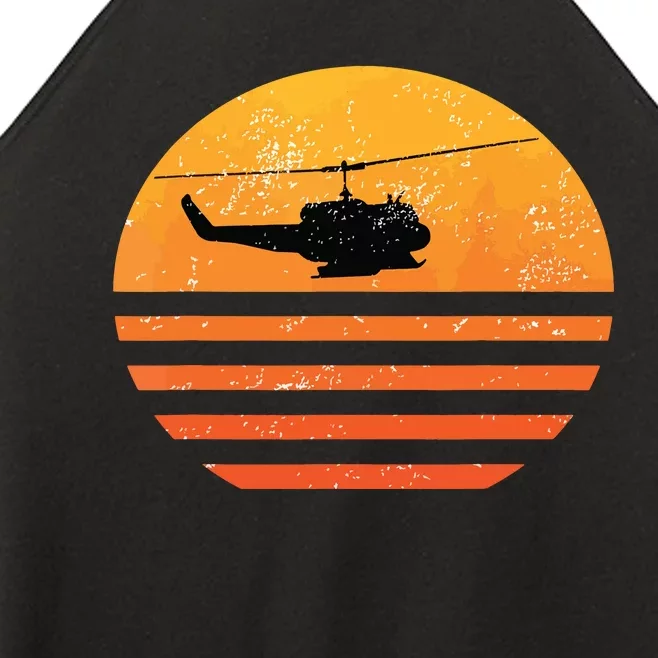 Distressed Huey Helicopter Uh1 Vietnam War Veteran Women’s Perfect Tri Rocker Tank