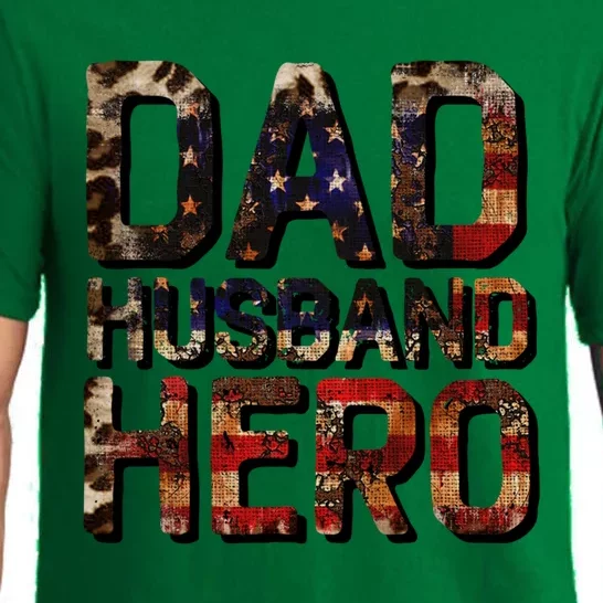 Dad Husband Hero Usa Flag Proud Dad Gift Pajama Set