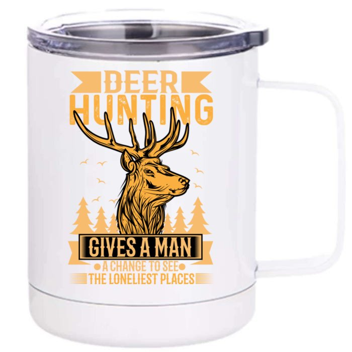 Deer Hunting Hunting Meaningful Gift Front & Back 12oz Stainless Steel Tumbler Cup