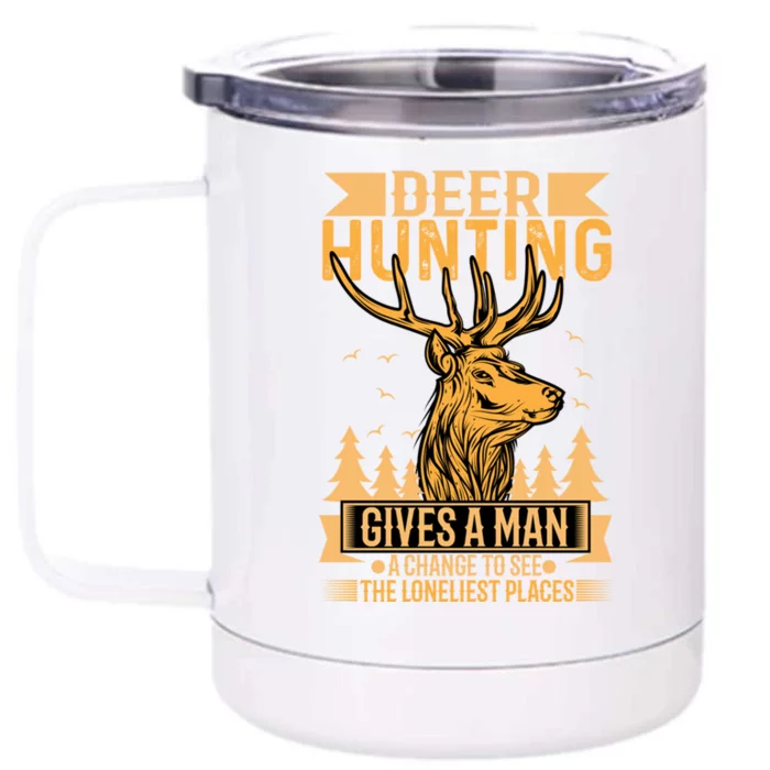 Deer Hunting Hunting Meaningful Gift Front & Back 12oz Stainless Steel Tumbler Cup