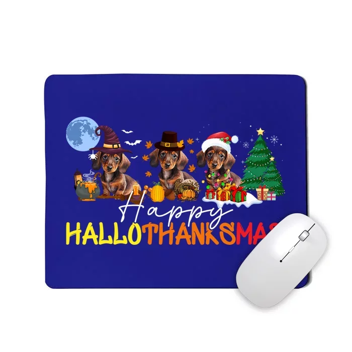 Dachshund Happy Hallothanksmas Halloween Thanksgiving Gift Mousepad