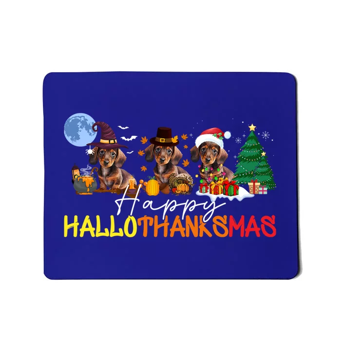 Dachshund Happy Hallothanksmas Halloween Thanksgiving Gift Mousepad