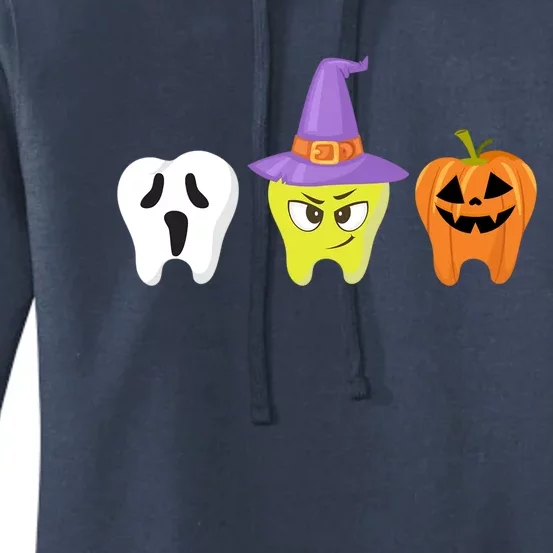 Dental Hygienist Halloween Pumpkin Ghost Witch Tooth Doctor Funny Gift Women's Pullover Hoodie