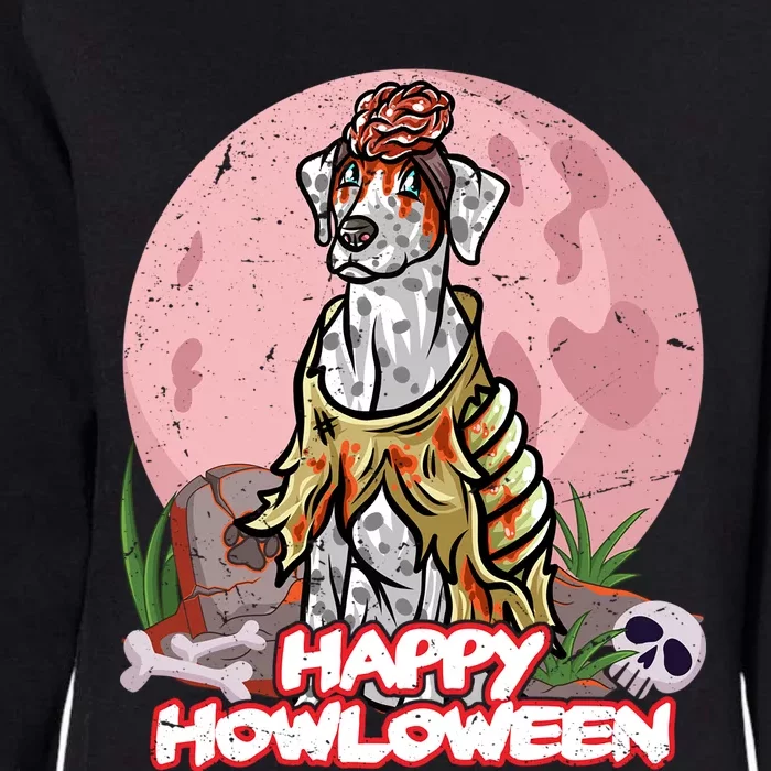 Dalmatian Happy Halloween Costume Zombie Gift Womens California Wash Sweatshirt