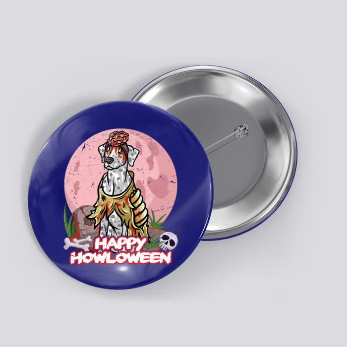 Dalmatian Happy Halloween Costume Zombie Gift Button