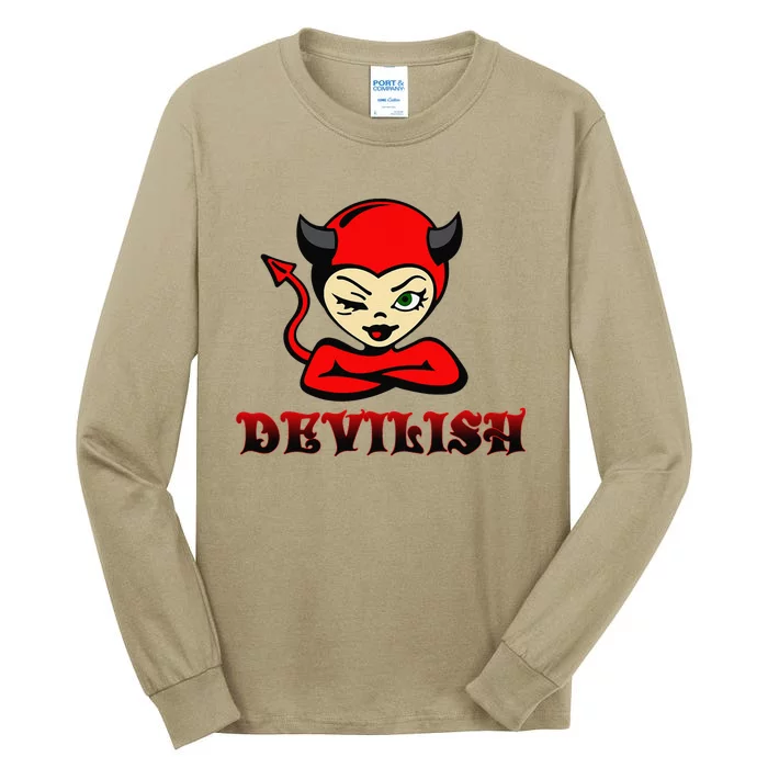 Devilish Happy Halloween Cute Gothic Cartoon Gift Tall Long Sleeve T-Shirt