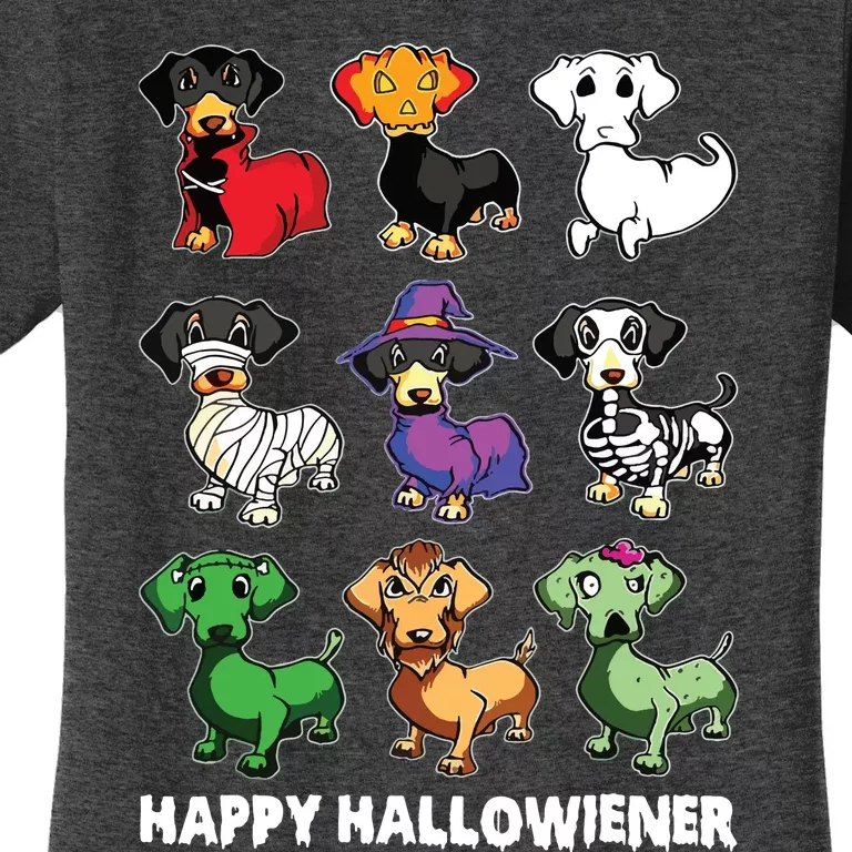 Dachshund Happy Halloweiner Funny Halloween Dogs Lover Women's T-Shirt